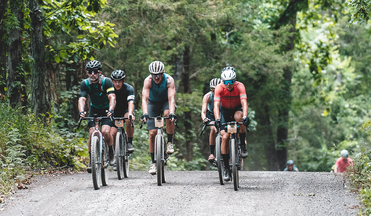 exploring-hidden-gems Victor Gruel, Andy Chasteen, Rob Bell and more take in the scenic views between Marshall and Leslie during last year's Graveler.